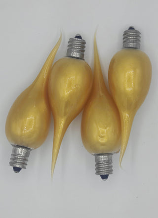 4pk Gold Dipped Filament Silicone Light Bulbs