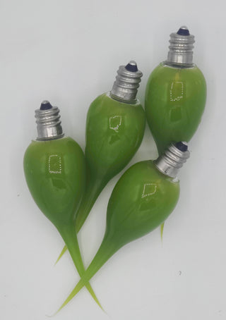 4pk Light Green Dipped Filament Silicone Light Bulbs