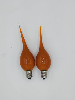 2pk Burnt Orange Dipped 40k Hour LED Silicone Light Bulbs