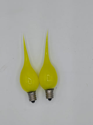 2pk Light Yellow Dipped LED Silicone Light Bulbs