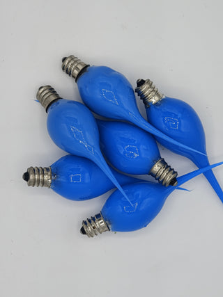 6pk Light Blue Dipped Incandescent Silicone Light Bulbs