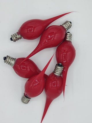 6pk Red Dipped Incandescent Silicone Light Bulbs