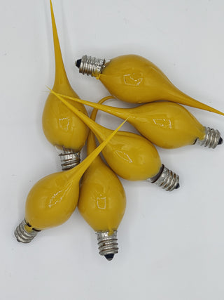 6pk Mustard Dipped Incandescent Silicone Light Bulbs