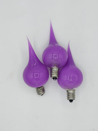 3pk Light Purple Round Dipped Incandescent Silicone Light Bulbs