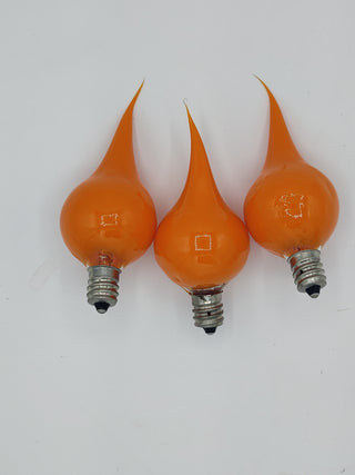 3pk Orange Round Dipped Incandescent Silicone Light Bulb