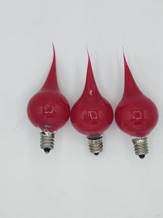 3pk Red Round Dipped Incandescent Silicone Light Bulbs