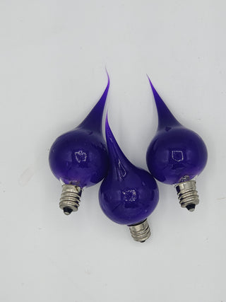 3pk Dark Purple Round Dipped Incandescent Silicone Light Bulbs