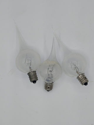 3pk Clear Round Dipped Incandescent Silicone Light Bulbs