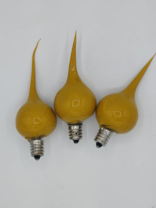 3pk Mustard Round Dipped Incandescent Silicone Light Bulbs
