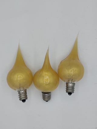 3pk Gold Round Dipped Incandescent Silicone Light Bulbs
