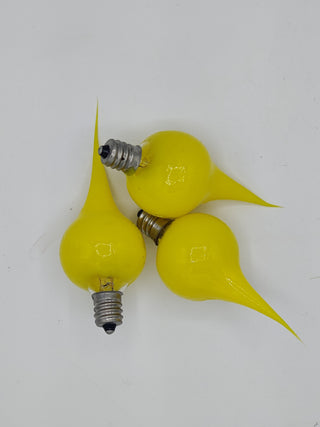3pk Yellow Round Dipped Incandescent Silicone Light Bulbs