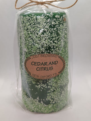 Cedar And Citrus 3x6 Pillar Candle
