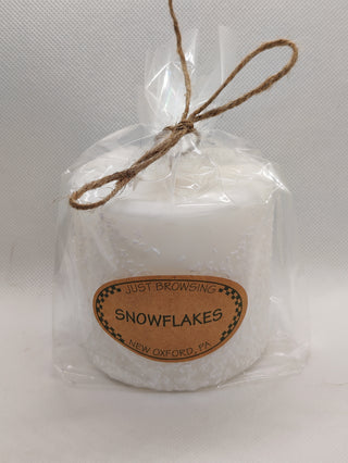 Snowflakes 3x3 Pillar Candle