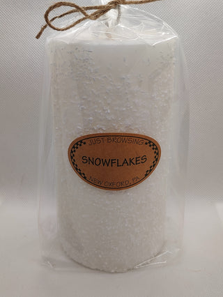 Snowflakes 3x6 Pillar Candle