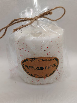 Peppermint Stick 3x3 Pillar Candle
