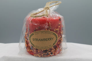 Strawberry 3x3 Pillar Candle