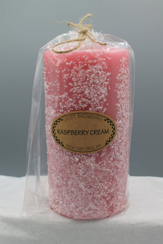 Raspberry Cream 3x6 Pillar Candle