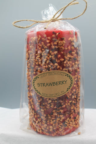 Strawberry 3x6 Pillar Candle