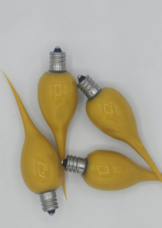 4pk Mustard Dipped Filament Silicone Light Bulbs