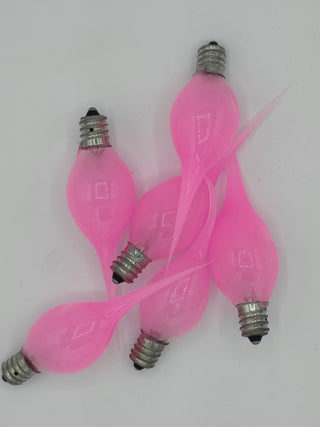 6pk Pink Dipped Incandescent Silicone Light Bulbs