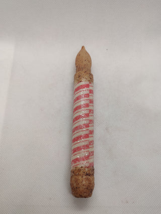 6 Inch LED Timer Taper Candle - Candy Cane
