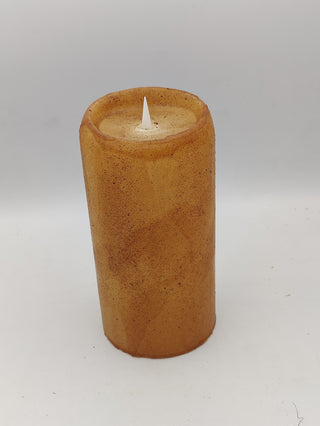 LED Large 3x8 Flicker Flame Timed Candle - Rustic