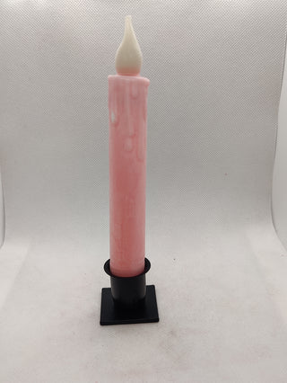 6 Inch LED Timer Taper Candle - Pink