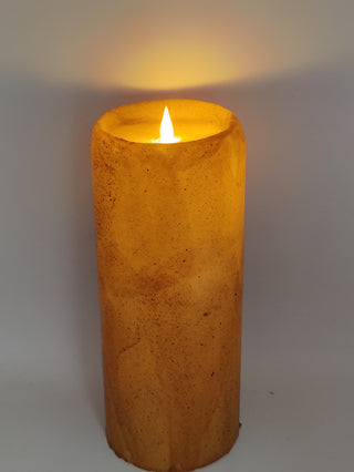 LED Large 4x8 Flicker Flame Timed Candle - Rustic
