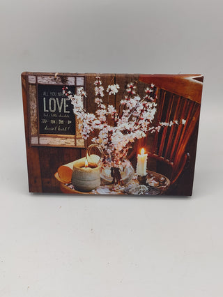 LED Timer Light Up Picture Frame - Flowers On Chair