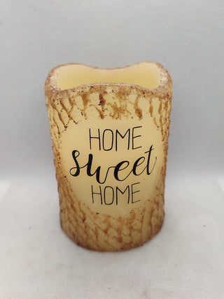 ~Clearance~ LED 3x4 Timed Pillar Candle - Home Sweet Home